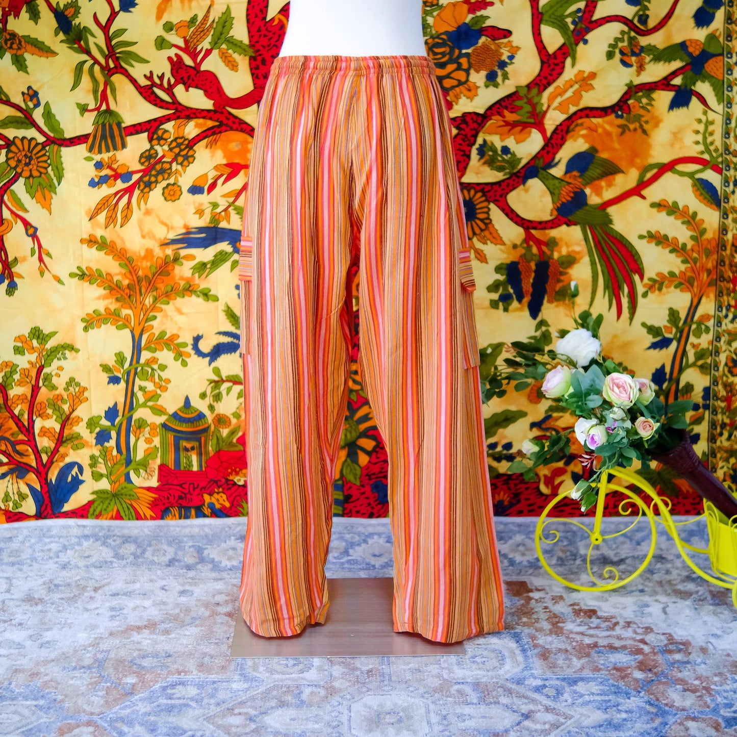 Multicolor Unisex Cotton Cargo Pants