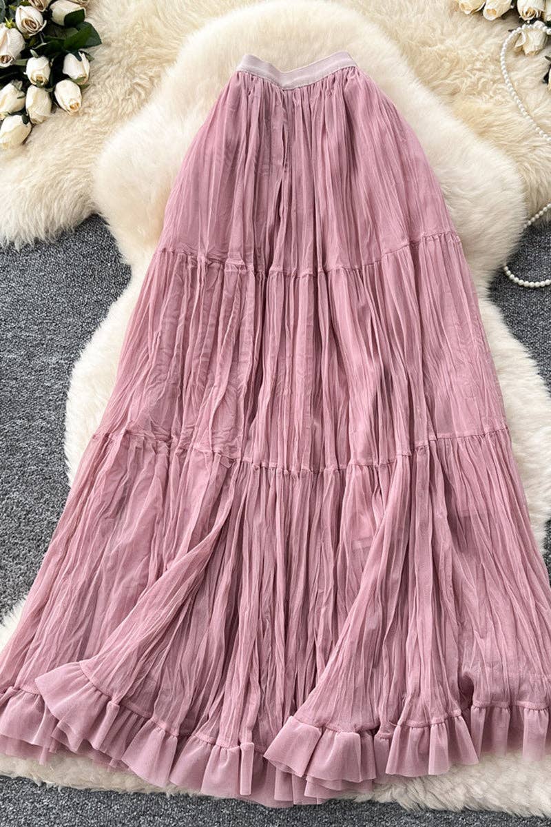 Elegant Tiered Midi Skirt