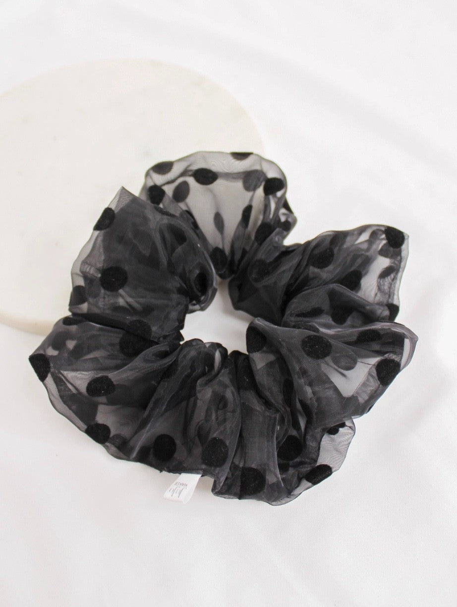 Polka Dot Sheer Scrunchie