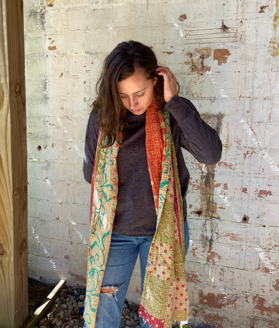 Kantha Scarf Scarves | Made From Recycled Cotton Saris