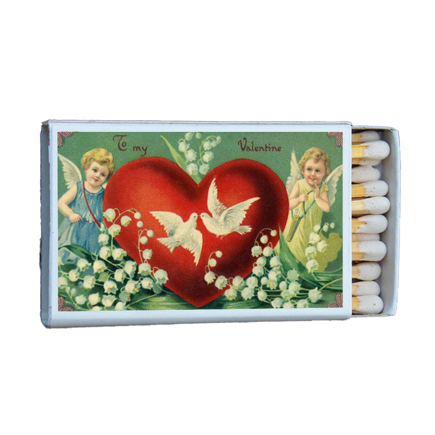 Fairies & Birds Heart Matchbox