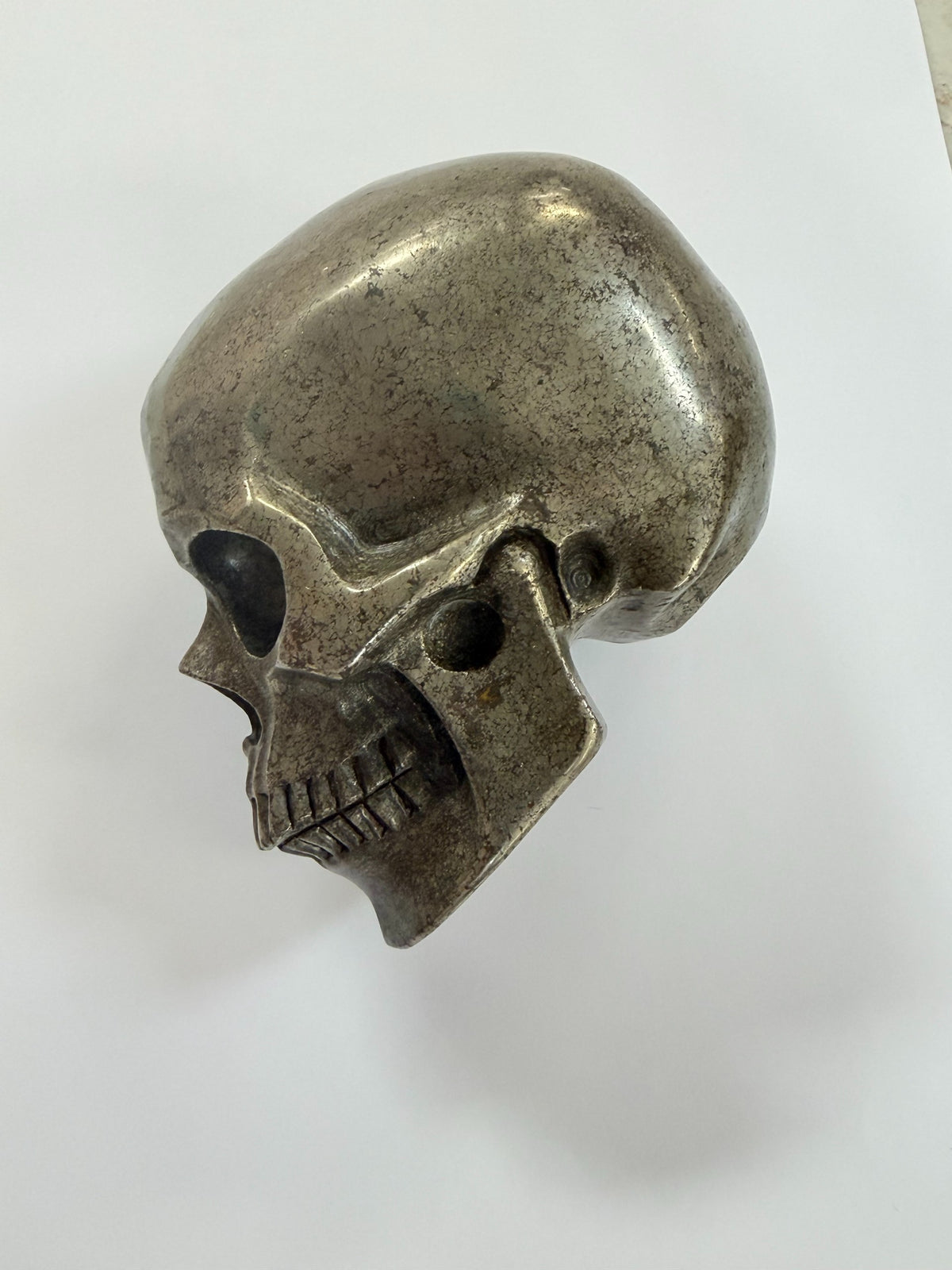 Large Pyrite Skull Carving