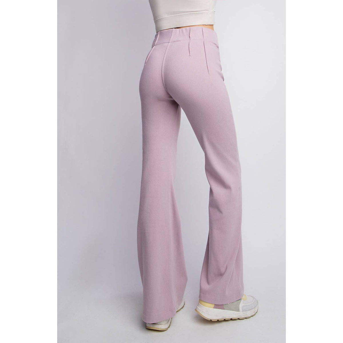 Cotton Twill Double Button Flared Pants