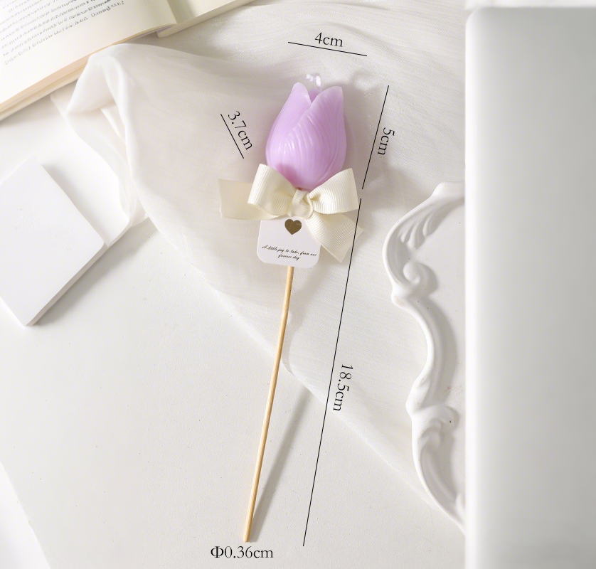 Bamboo Stick Tulip Scented Smokeless Flower Candle