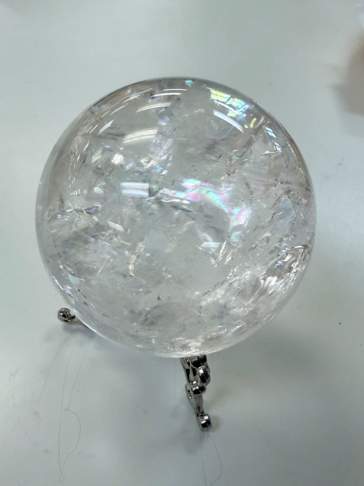 Rainbow Clear Quartz Sphere (with stand)