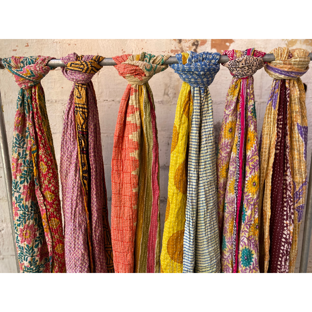 Kantha Scarf Scarves | Made From Recycled Cotton Saris